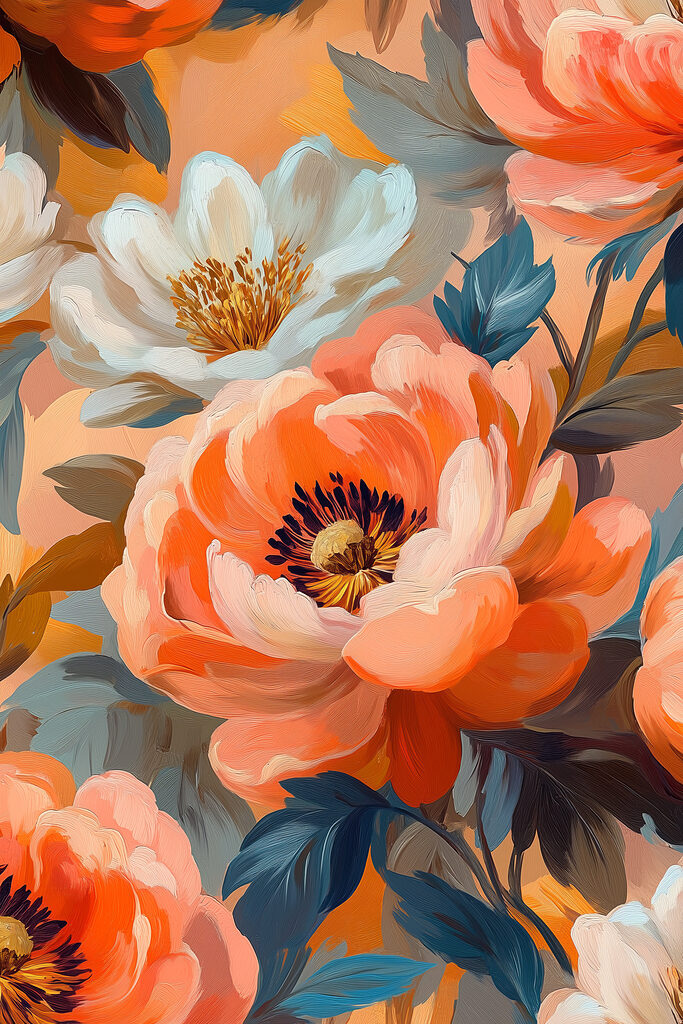 Vibrant blooms in soft pastel hues