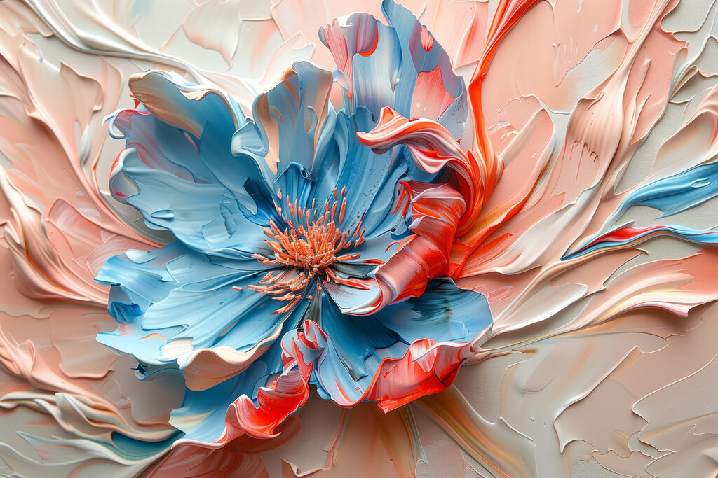 Blue and pink flower
