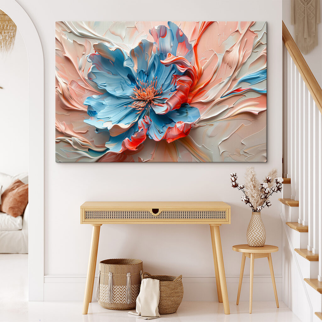 Blue and pink flower