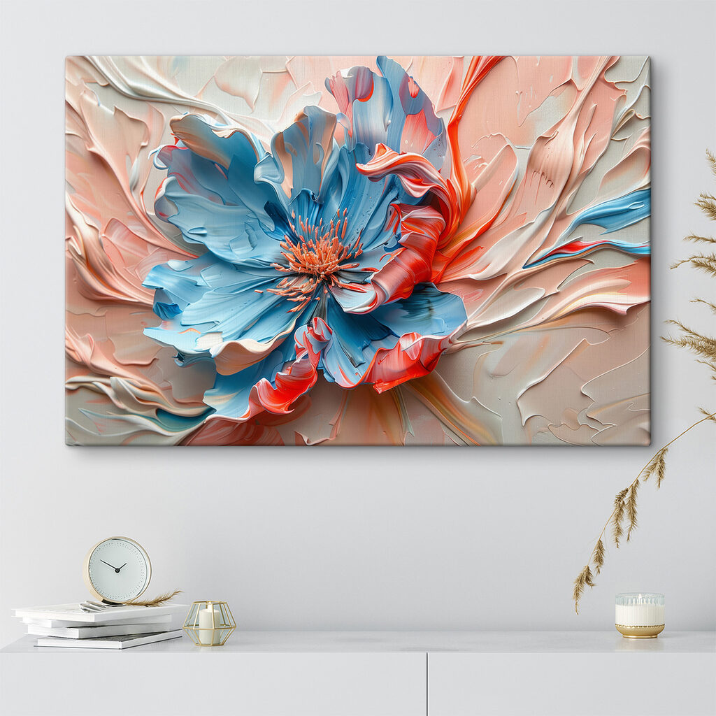 Blue and pink flower