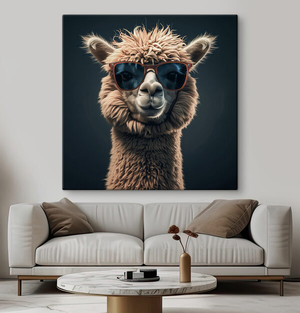 Llama poartă ochelari de soare Llama poartă ochelari de soare