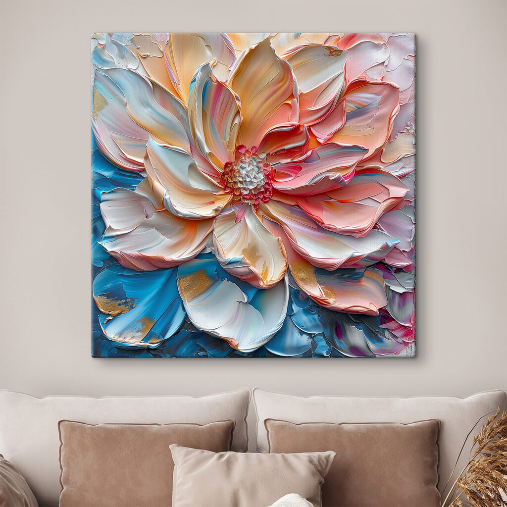 Colorful flower with flowing petals