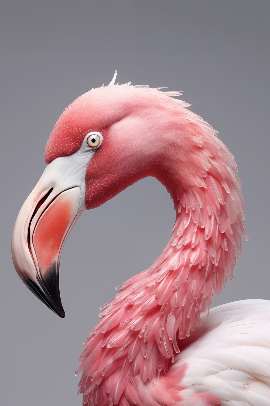 Close up de un flamingo roz