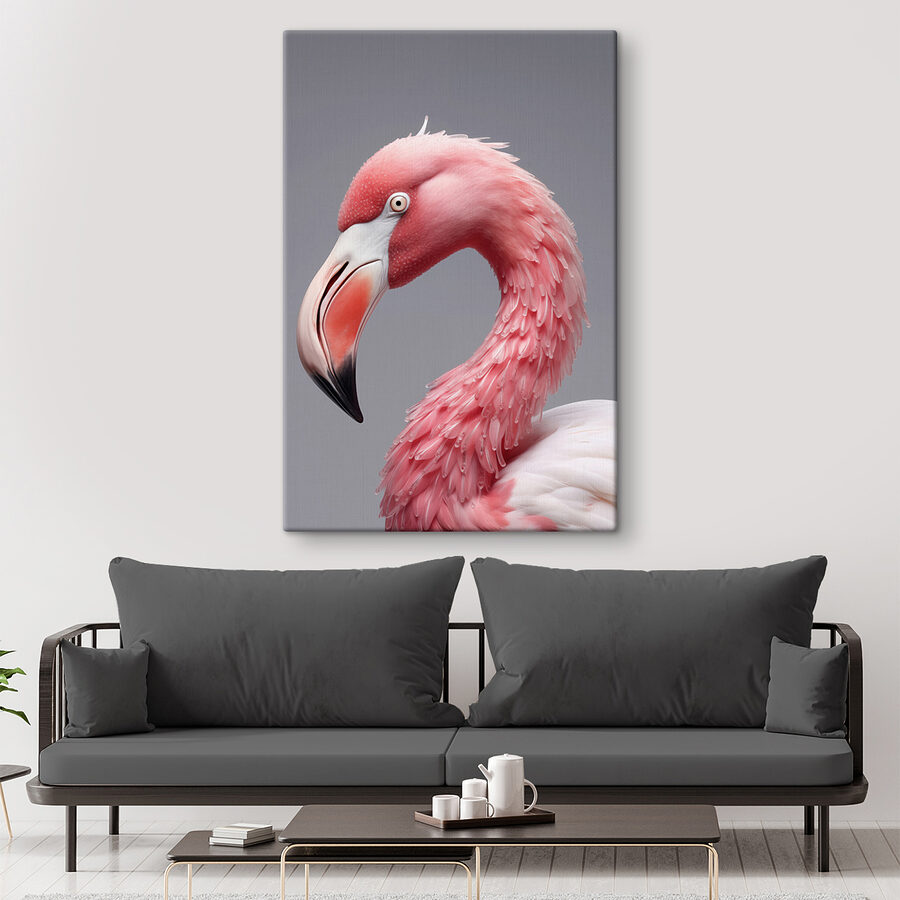 Close up de un flamingo roz