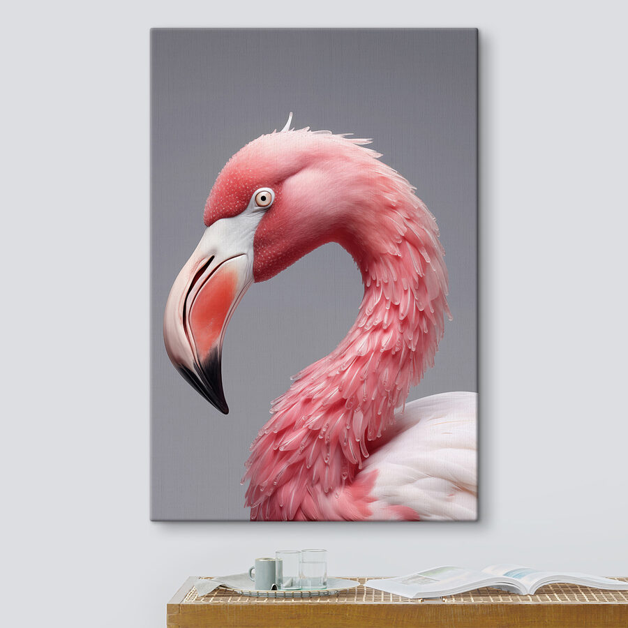Close up de un flamingo roz