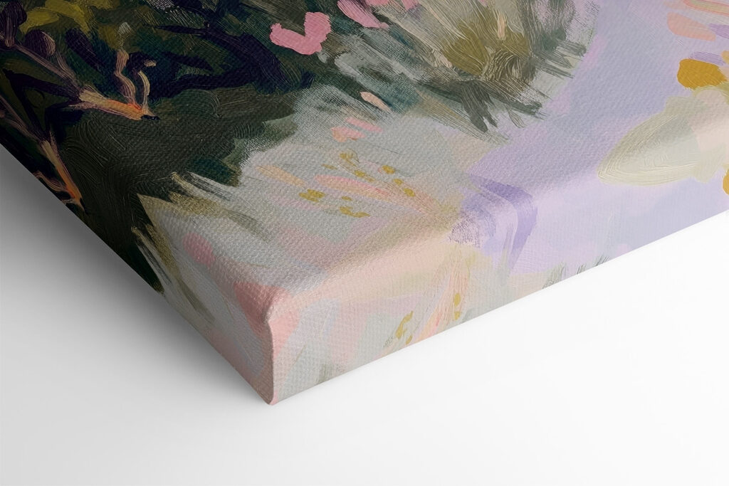 Painting of a landscape with trees and hills Painting of a landscape with trees and hills