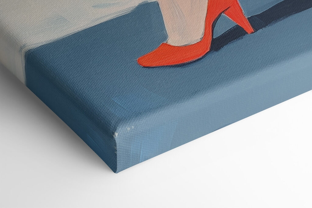 Woman wearing red shoes