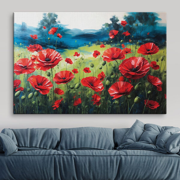 Pictura de flori roșii Pictura de flori roșii