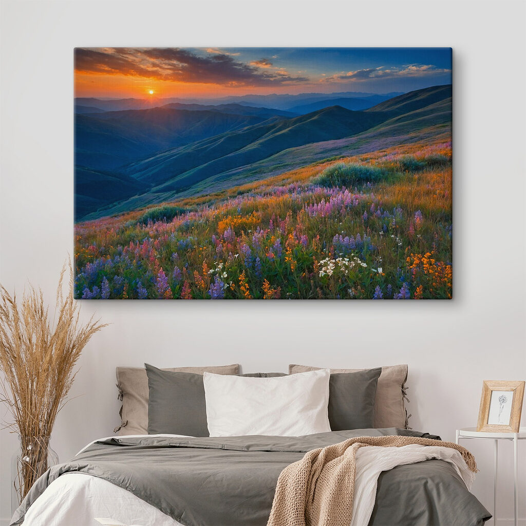 Field of flowers on a mountain Field of flowers on a mountain