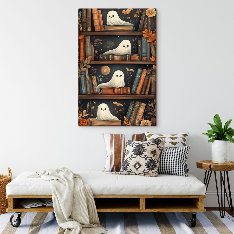 Bibliotecă plină de cărți cu fantome Bibliotecă plină de cărți cu fantome
