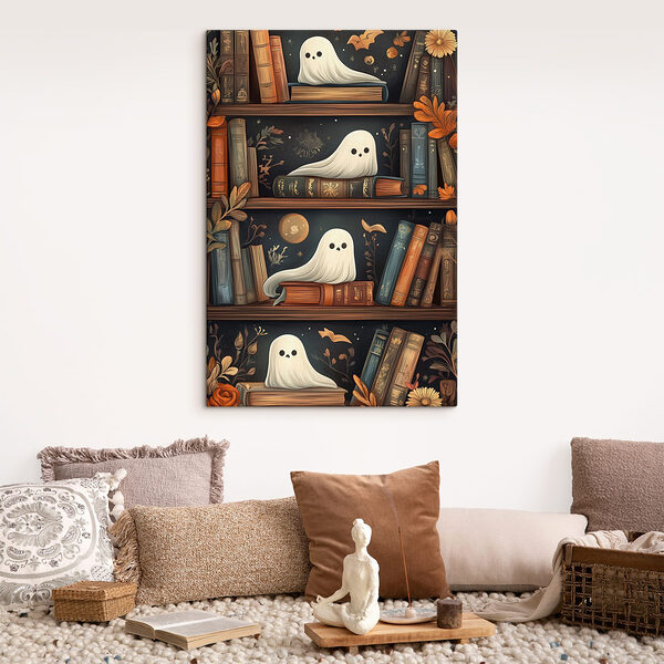 Bibliotecă plină de cărți cu fantome Bibliotecă plină de cărți cu fantome