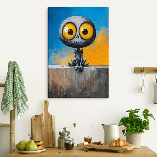 Personaj de desene animate care stă pe o margine Personaj de desene animate care stă pe o margine