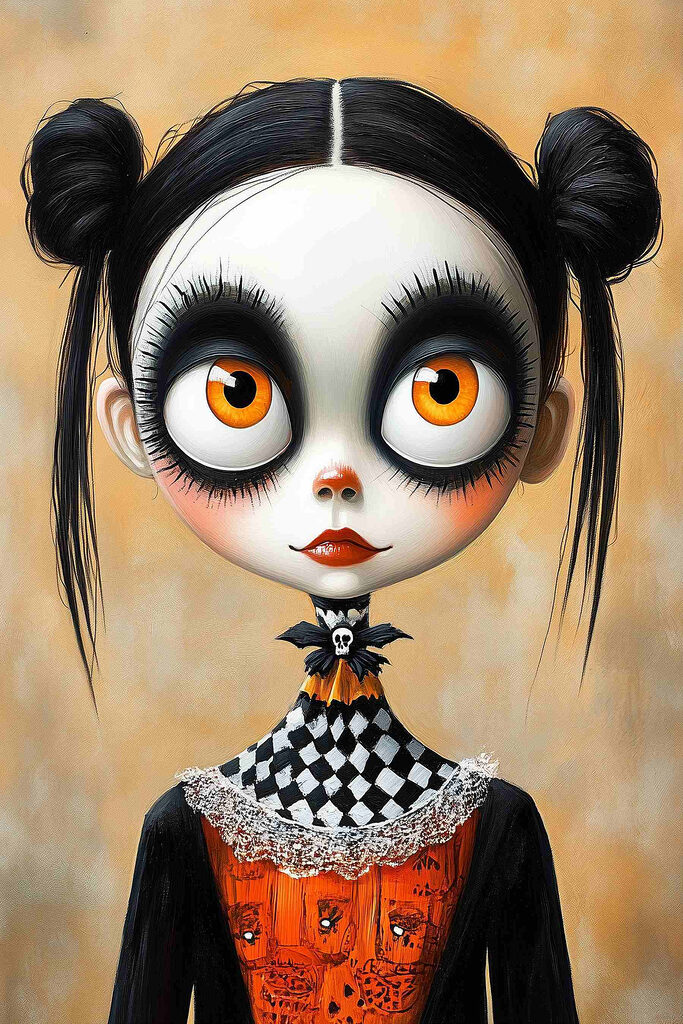 Cartoon girl with big eyes