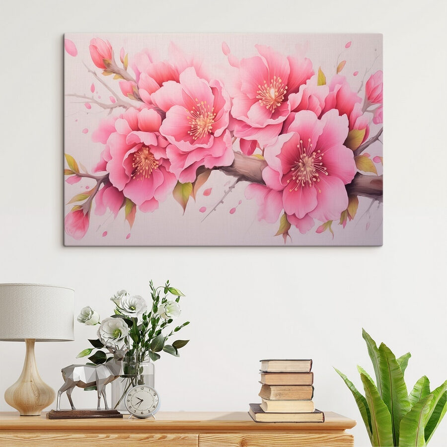 Pictura de flori roz