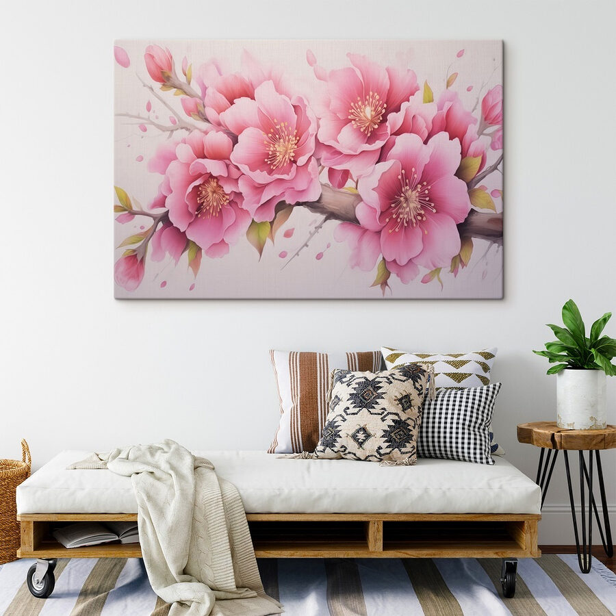 Pictura de flori roz