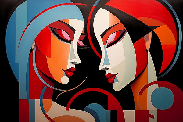 Painting of two women Painting of two women