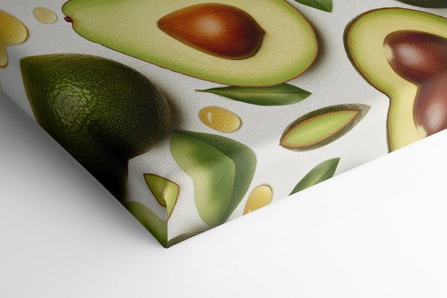 Avocado și avocado cu frunze și picături de apă