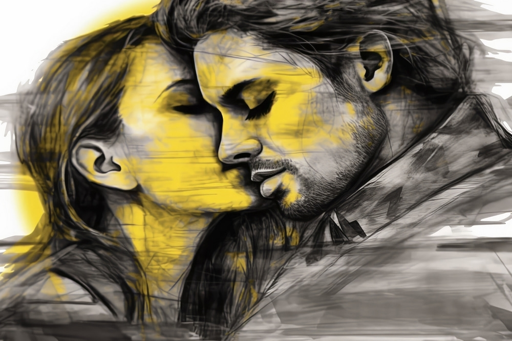 Man and woman kissing Man and woman kissing