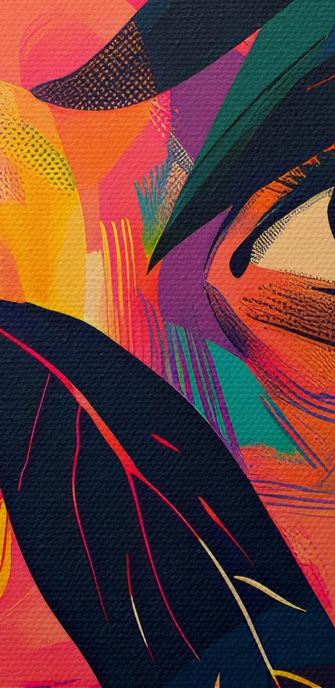 Pictura colorată a feței unei femei’ Pictura colorată a feței unei femei’