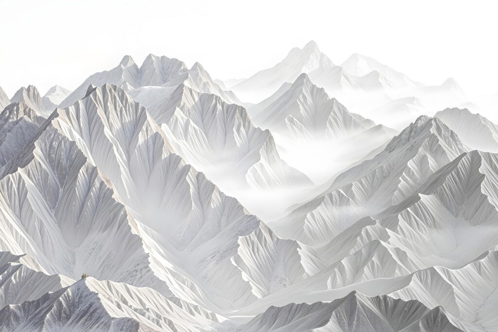 Snowy mountain range with clouds Snowy mountain range with clouds