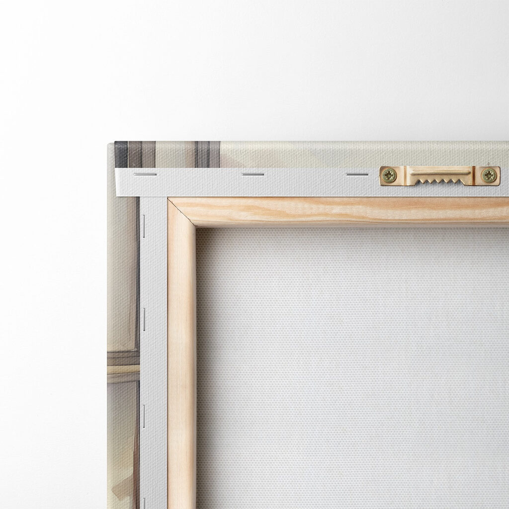 Watercolor painting of a table with food and flowers in front of a window