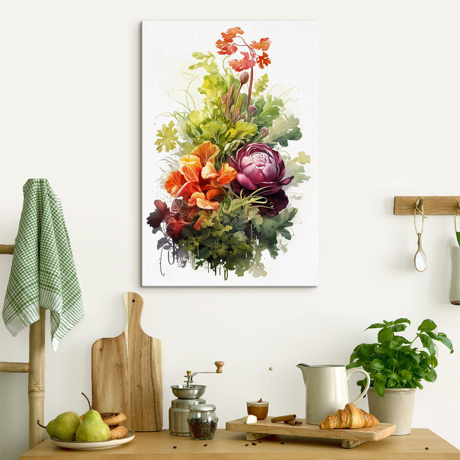 Buchet de flori și frunze