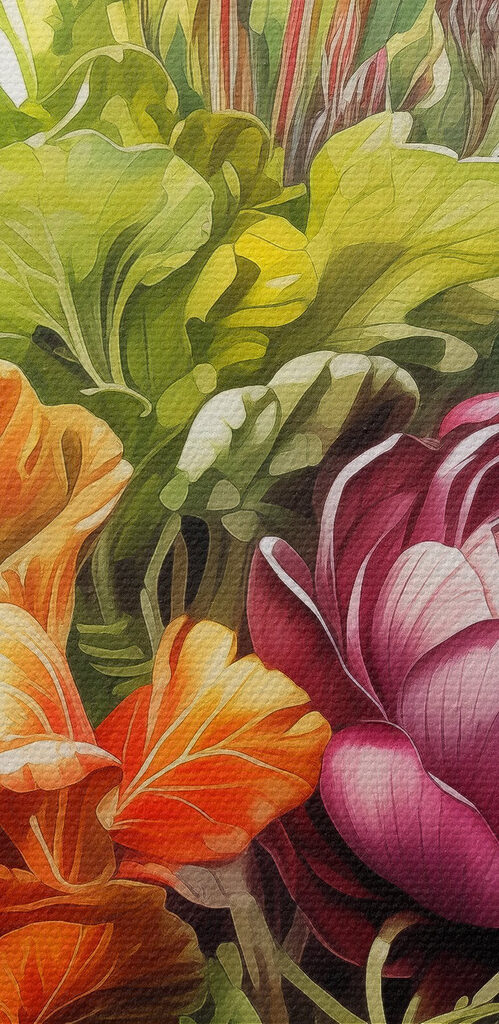 Bouquet of flowers and leaves