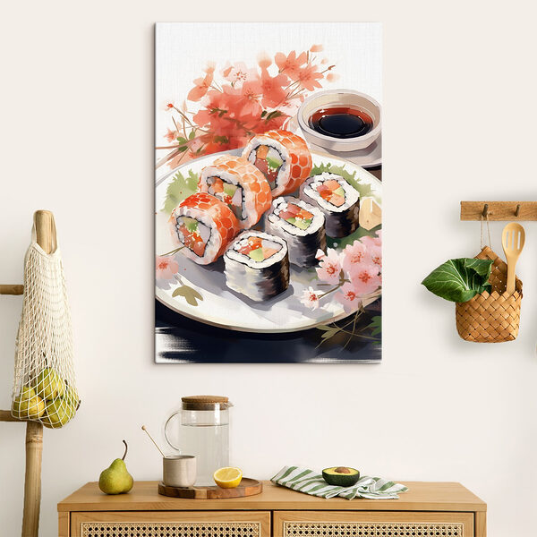 Farfurie de sushi și sos Farfurie de sushi și sos