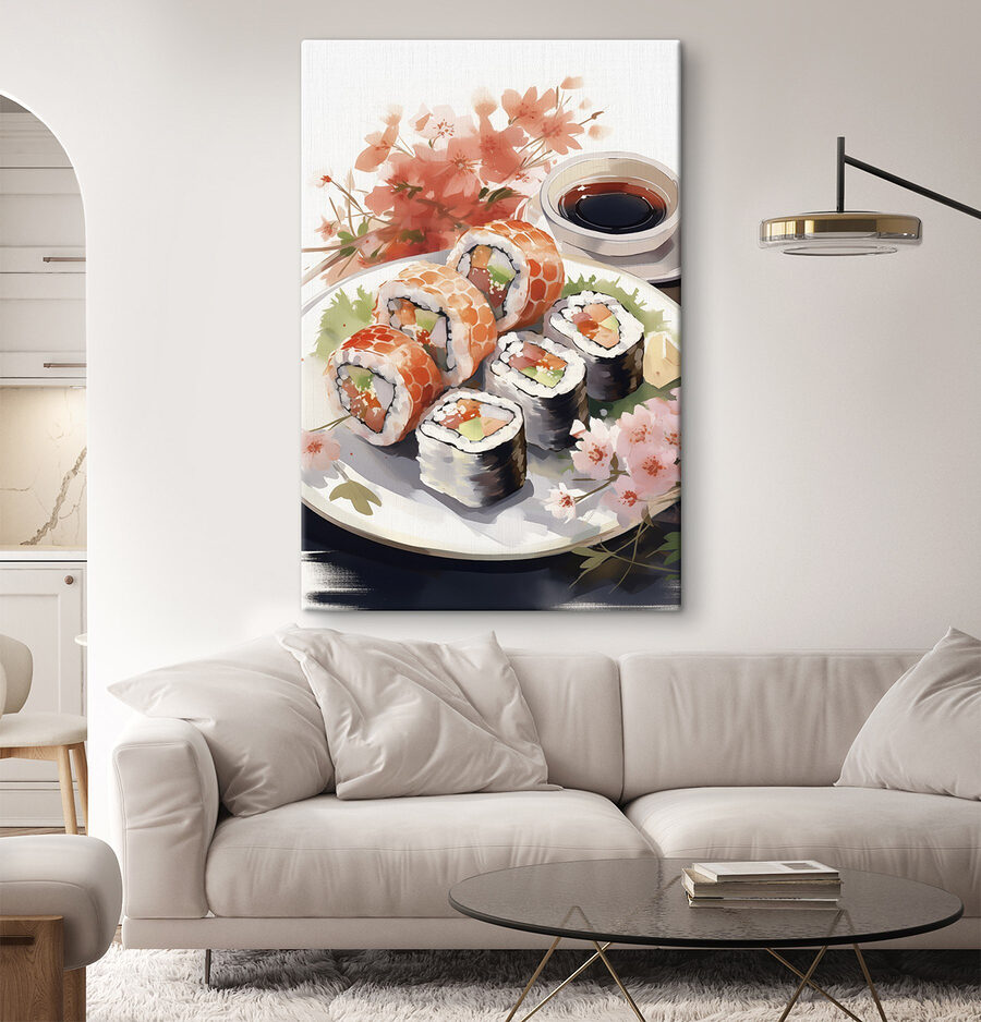 Farfurie de sushi și sos