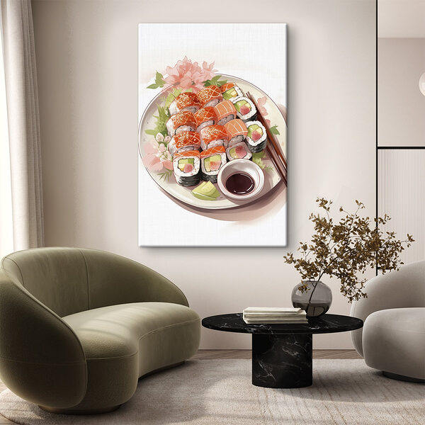 Placă de sushi cu bețișoare Placă de sushi cu bețișoare