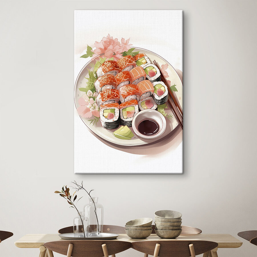 Placă de sushi cu bețișoare