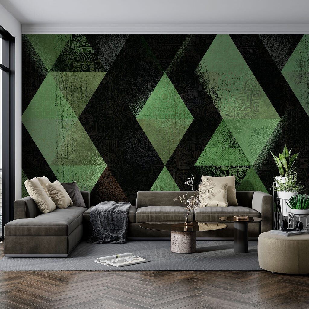 Black and green diamond pattern