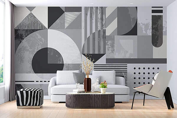 Model geometric gri și alb Model geometric gri și alb