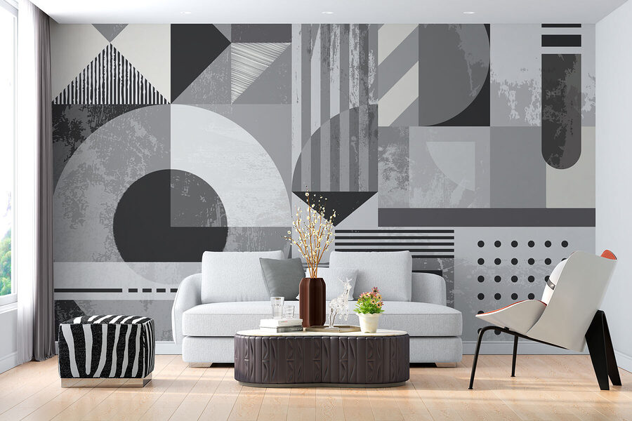 Model geometric gri și alb Model geometric gri și alb