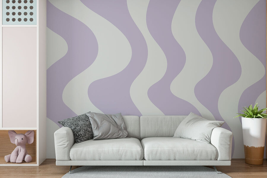 Linii ondulate violet și alb