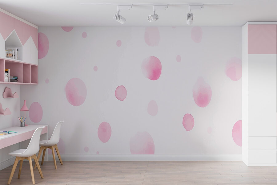 Roz și alb polka dot tapet