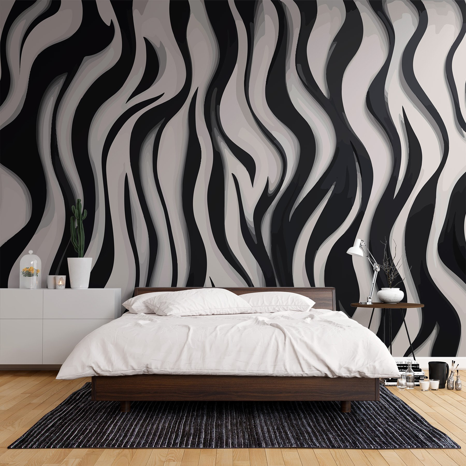 Black and white striped pattern Black and white striped pattern