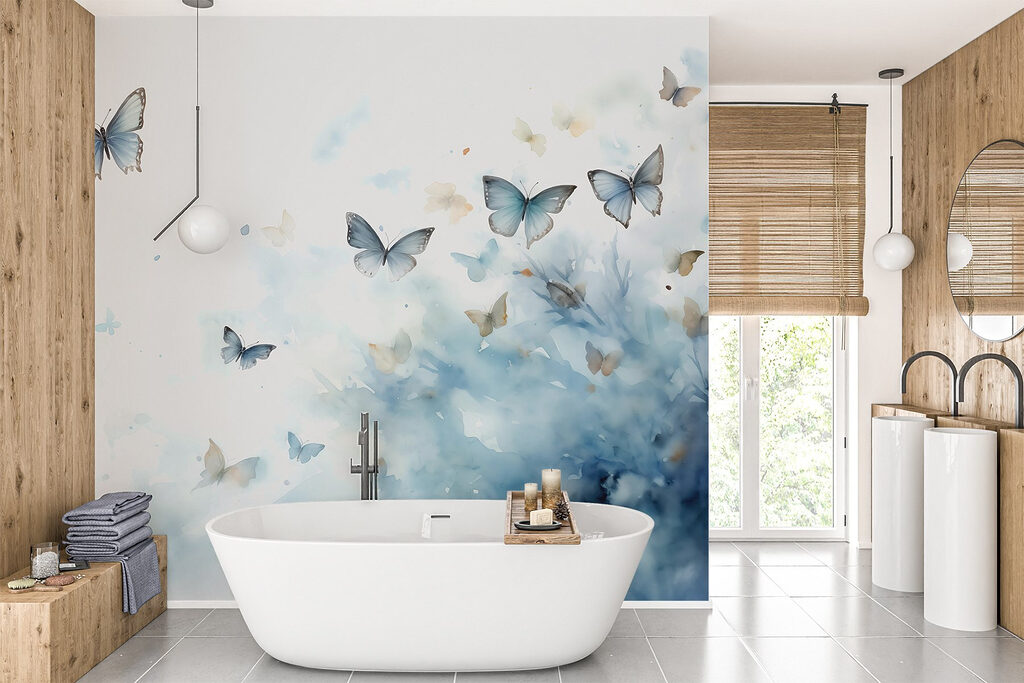 Group of butterflies flying in the sky