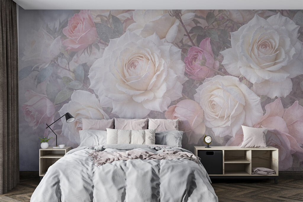 Group of white and pink roses Group of white and pink roses