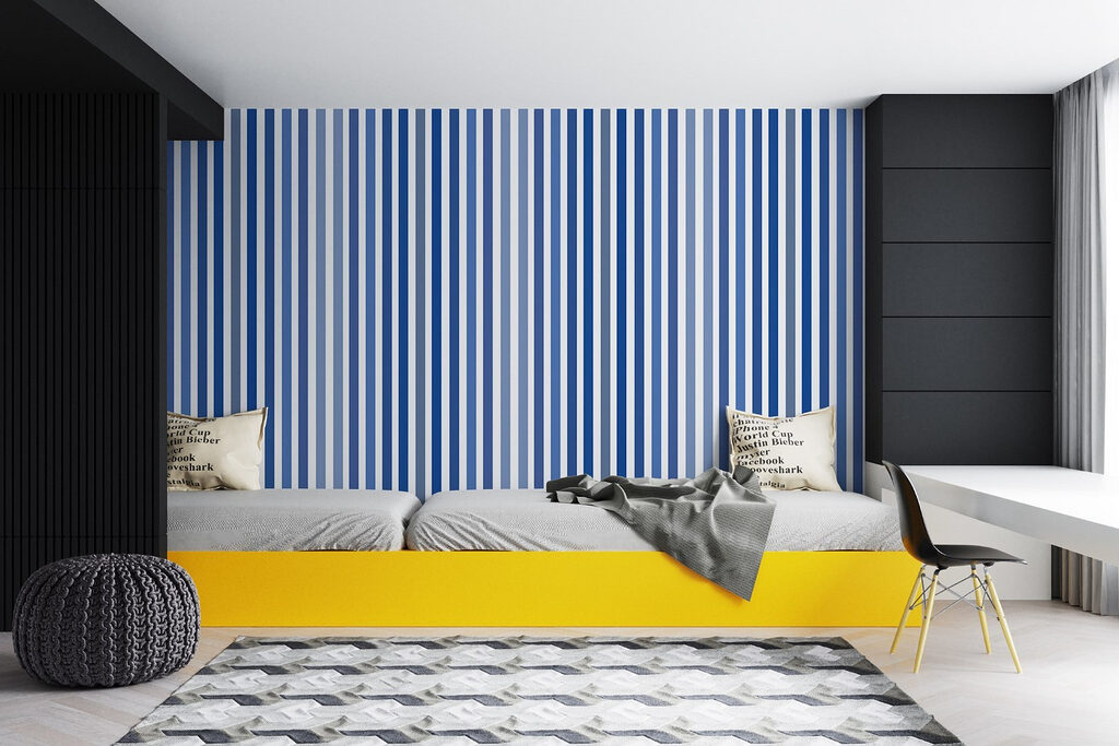 Blue and white striped background