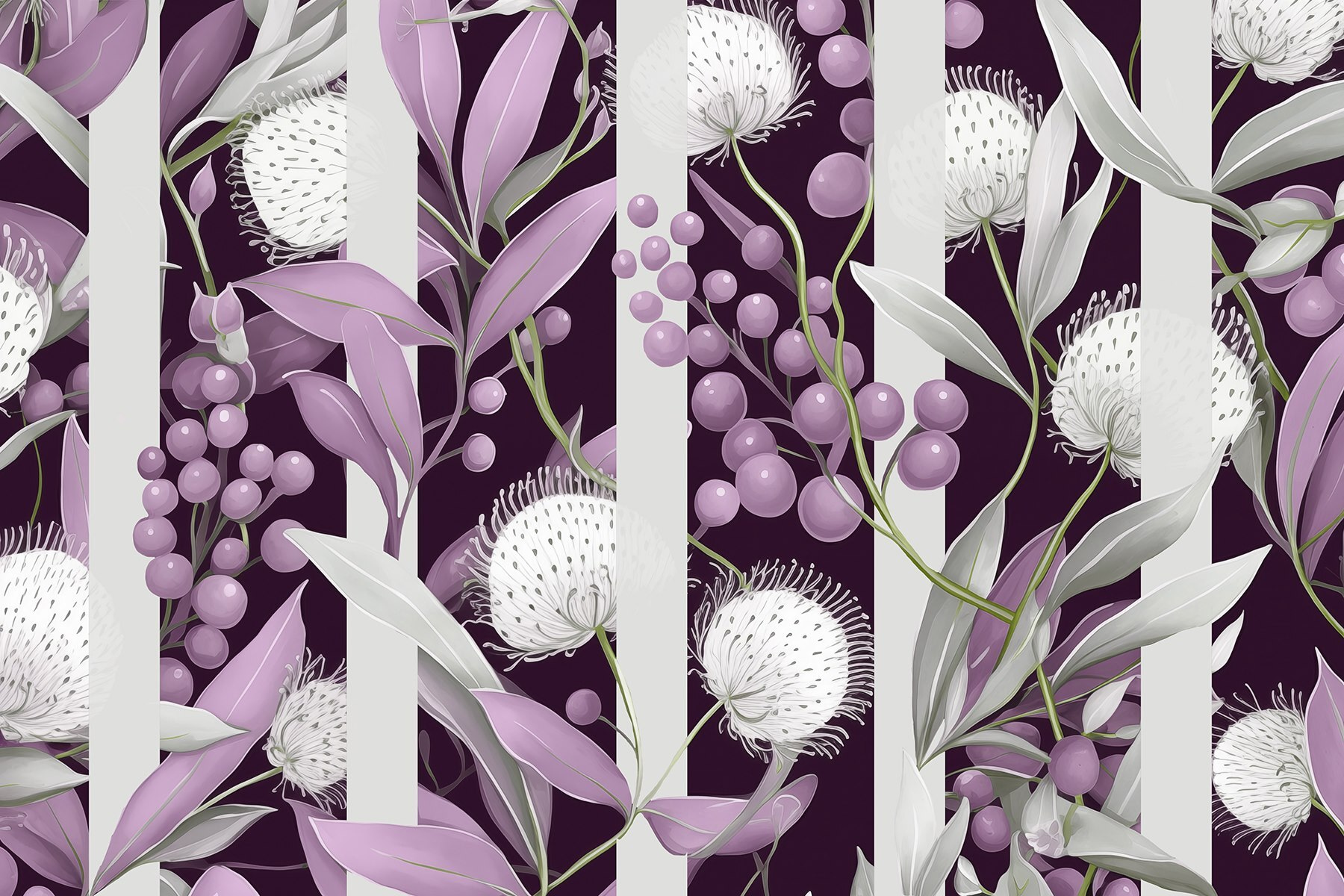 Purple and white floral pattern