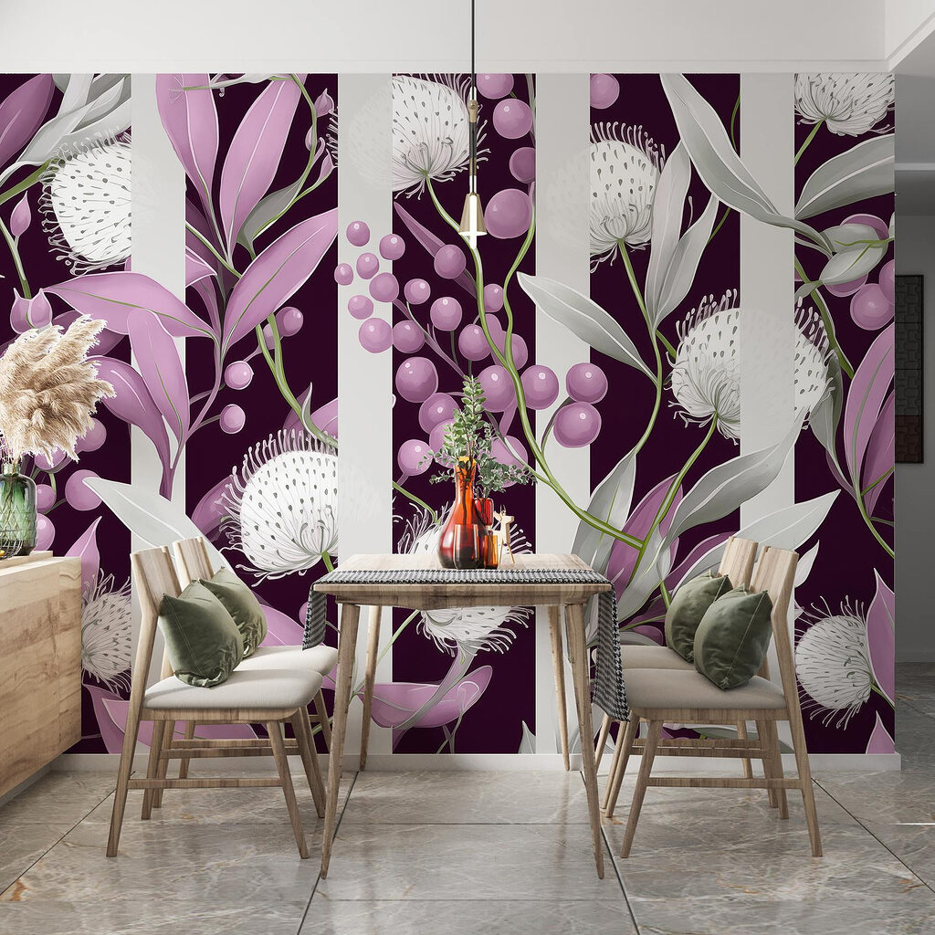 Purple and white floral pattern