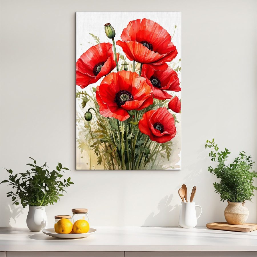 Pictura de flori roșii