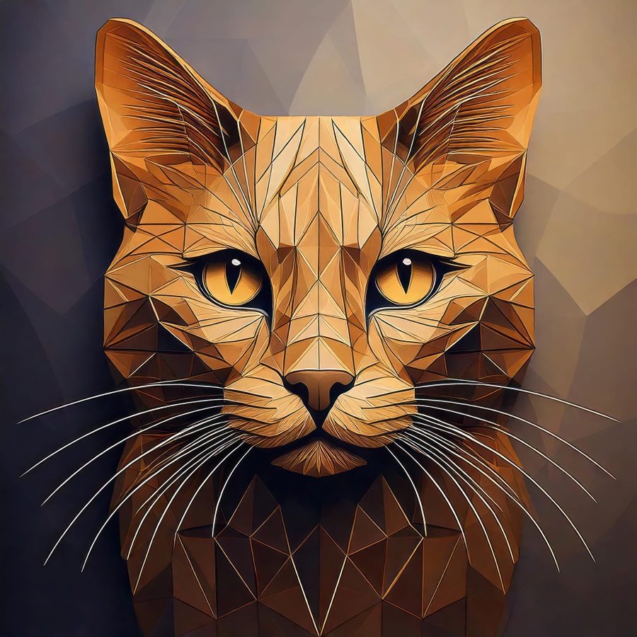 Pisică cu un design low poly