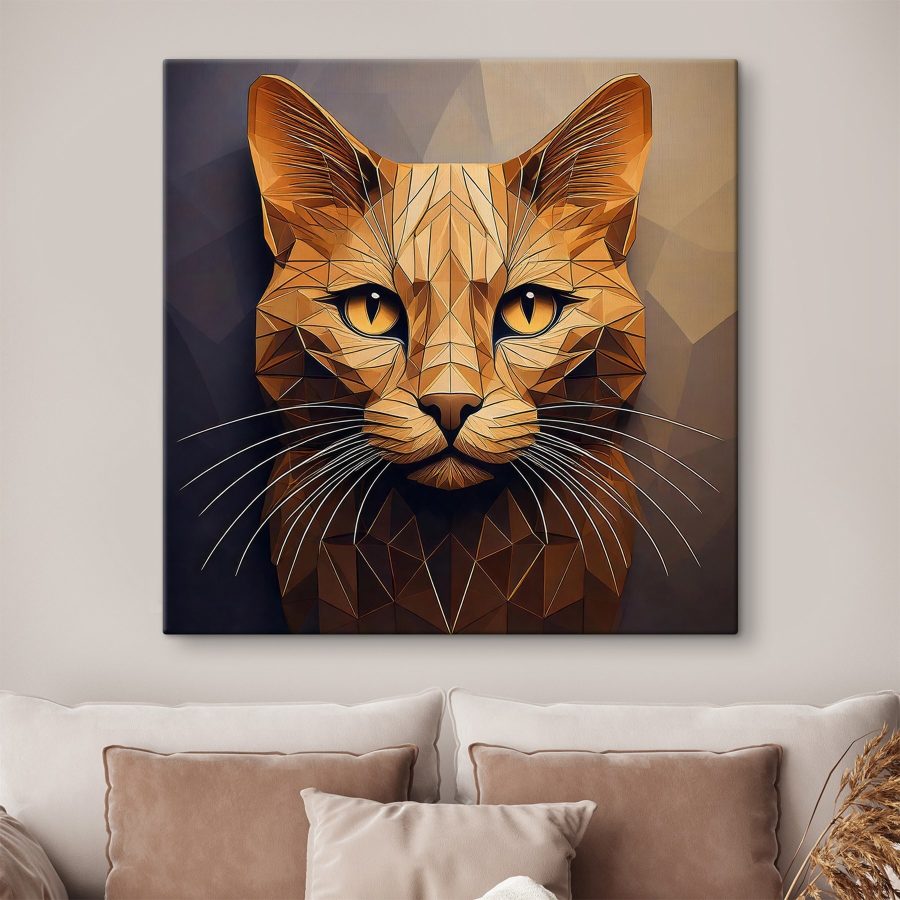 Pisică cu un design low poly