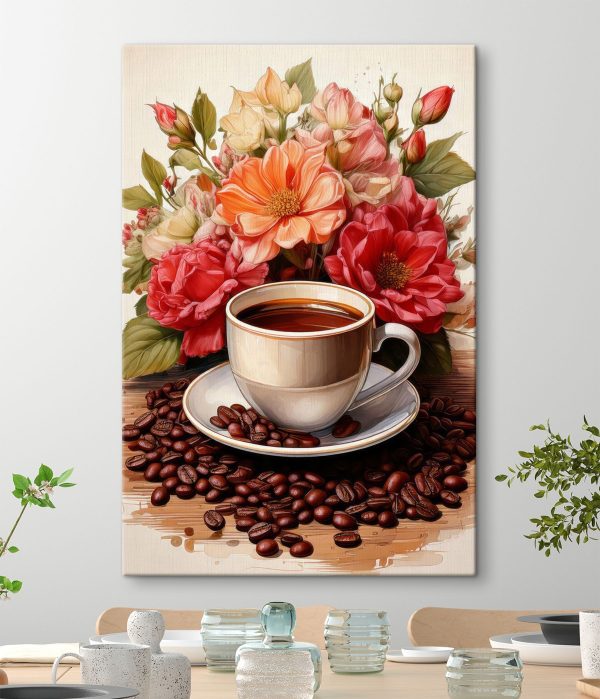 Ceașcă de cafea și flori Ceașcă de cafea și flori