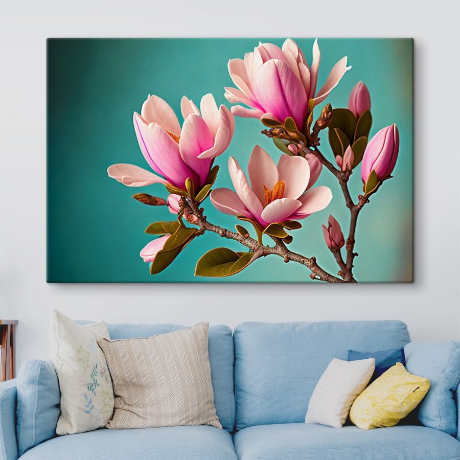 Magnoliile înfloresc pe cerul albastru Magnoliile înfloresc pe cerul albastru