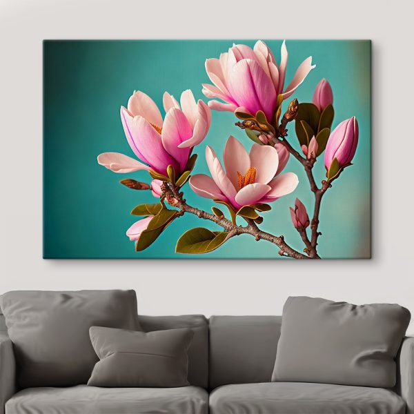 Magnoliile înfloresc pe cerul albastru Magnoliile înfloresc pe cerul albastru