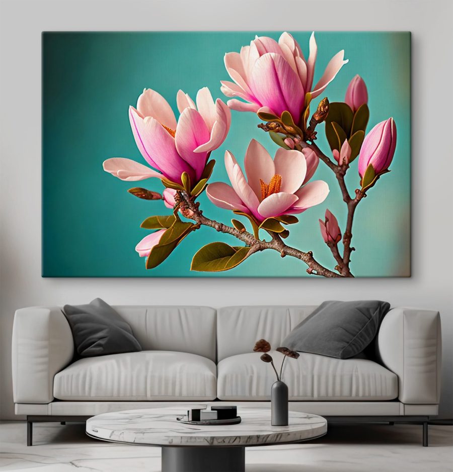 Magnoliile înfloresc pe cerul albastru Magnoliile înfloresc pe cerul albastru