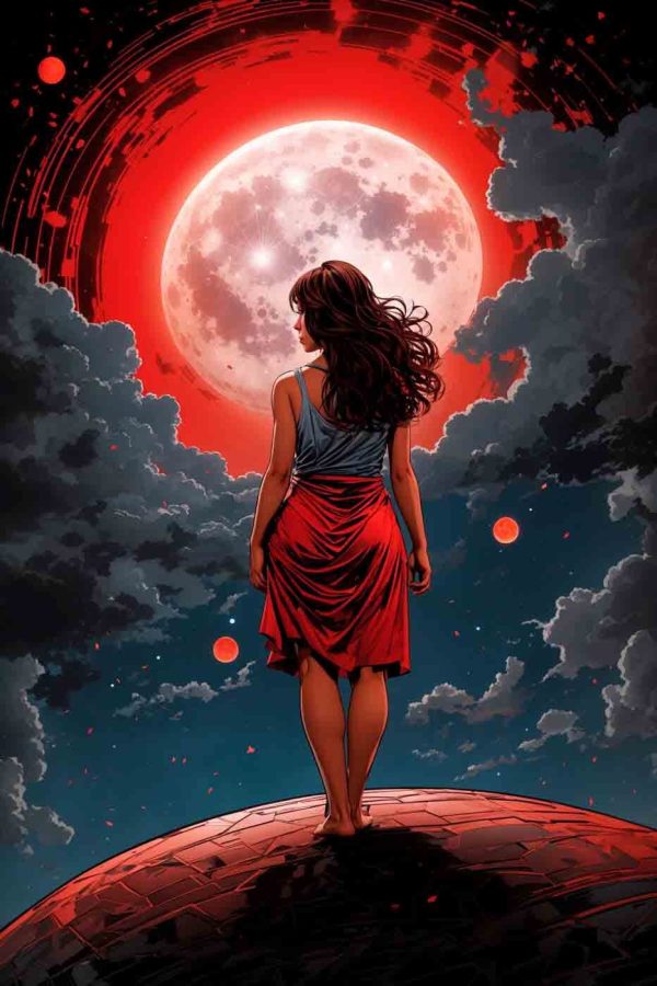 Femeie uitându-se la lună Femeie uitându-se la lună